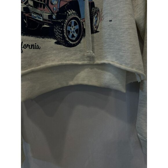 Karen Stewart By AMS Cropped Hooded Sweatshirt Long Sleeve Women's Size Large - Picture 6 of 9